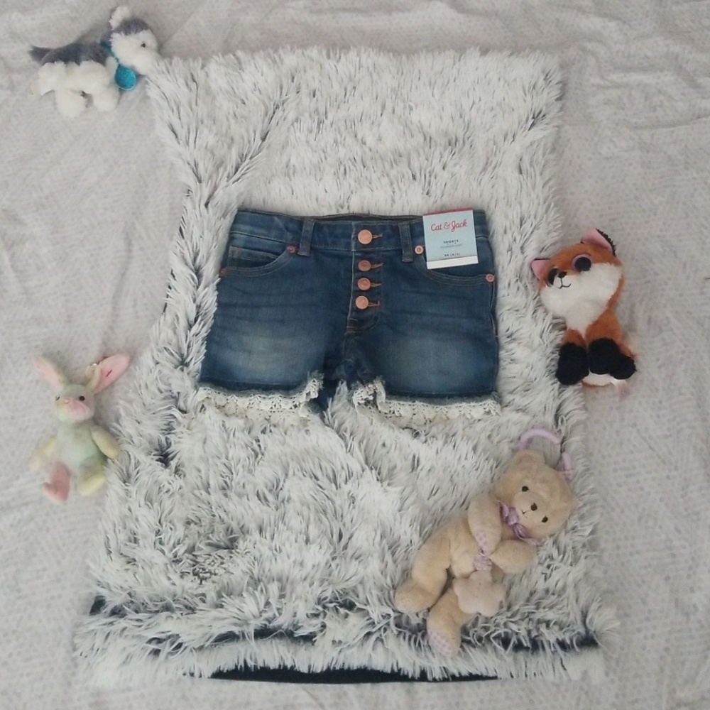 Kids high wasted jean shorts